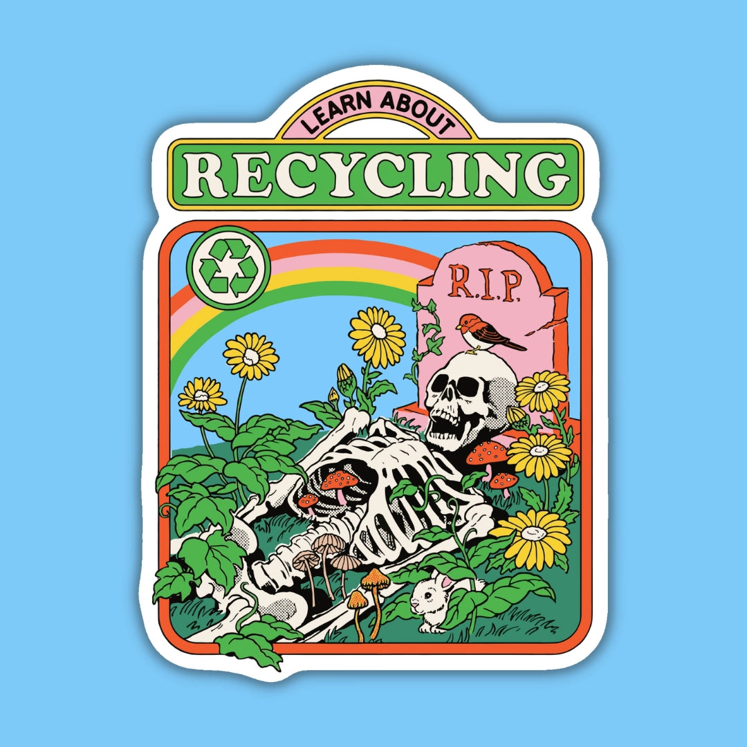 "Learn About Recycling" Sticker Habitat Plants + Coffee