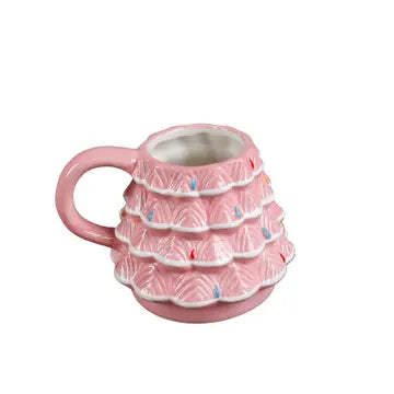 18oz Pink Xmas Tree Ceramic Mug