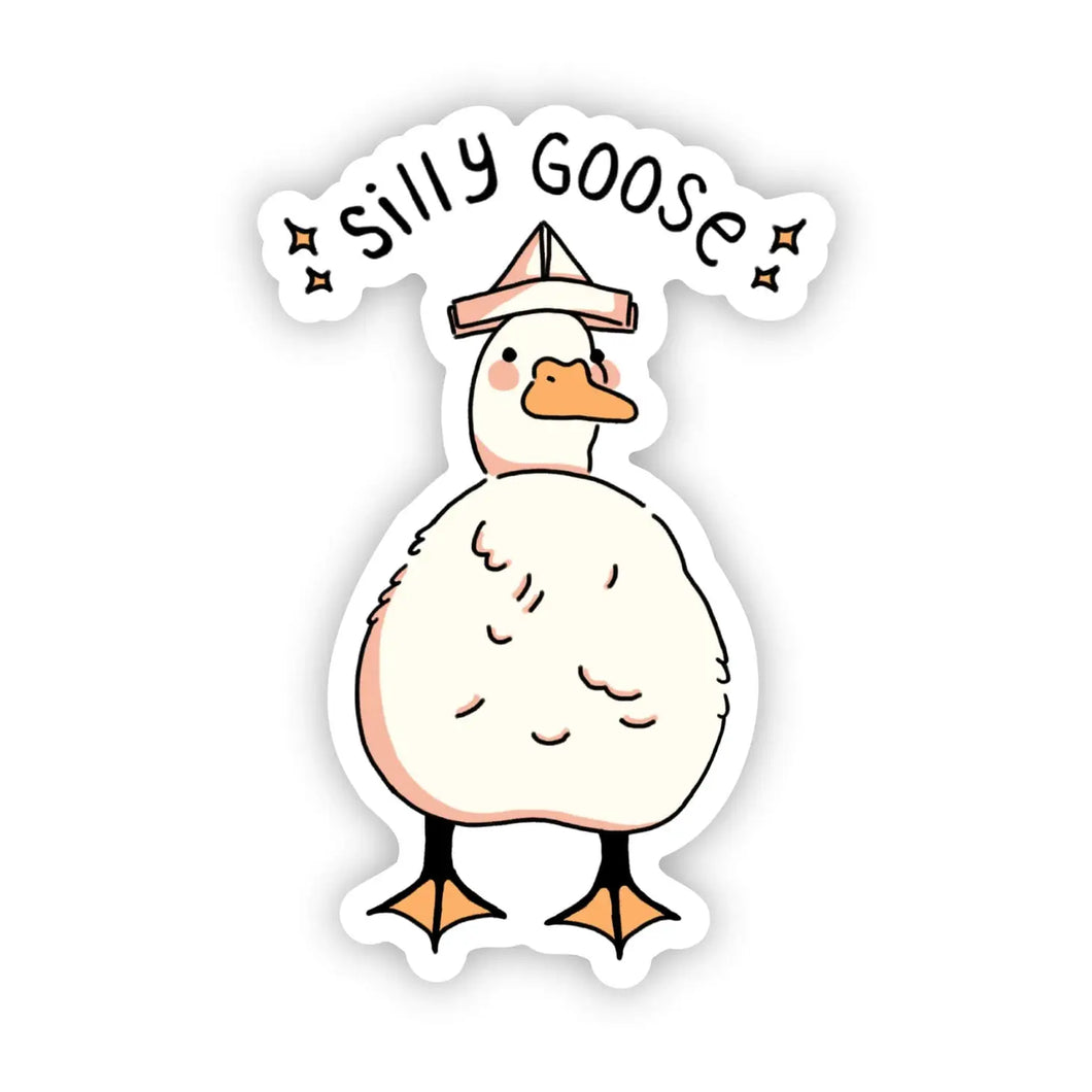 Silly Goose with Hat Sticker