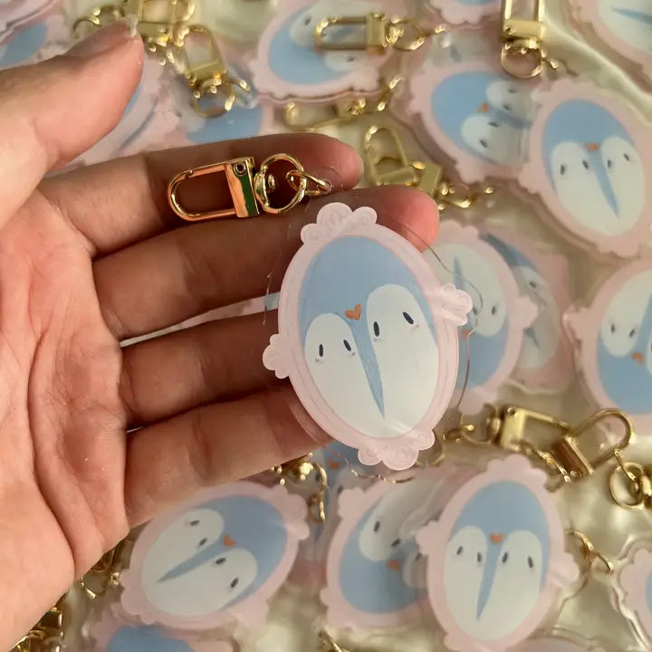 Portrait of Two Ghosts Keychain