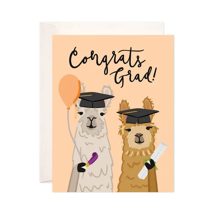 'Congrats Grad' Llama Greeting Card