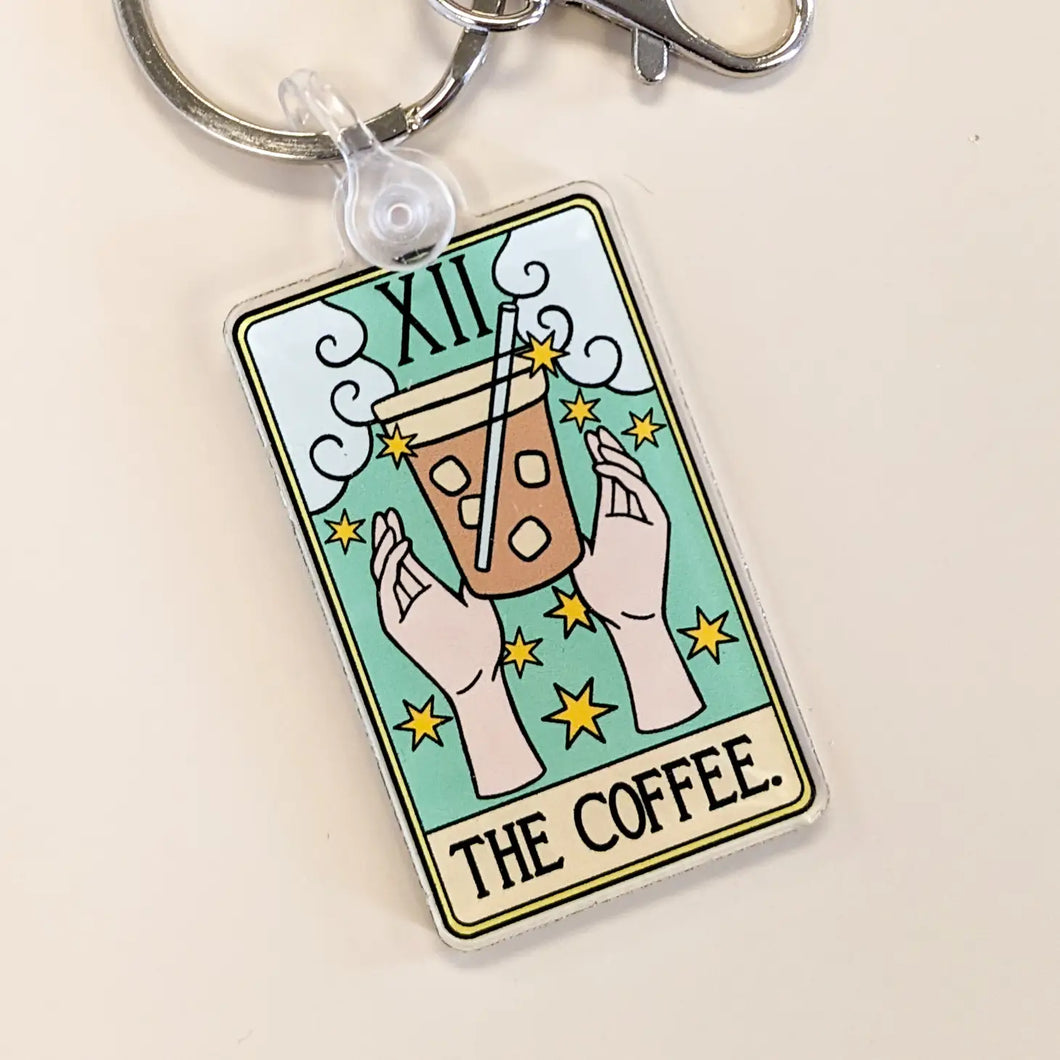 The Coffee Tarot Card Keychain