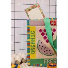 Load image into Gallery viewer, Rattan Market Bag- Fruit Tiles

