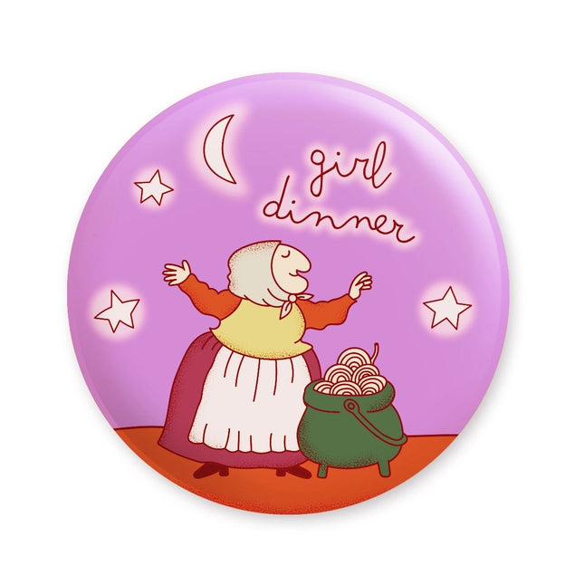 Girl Dinner Witch Magnet