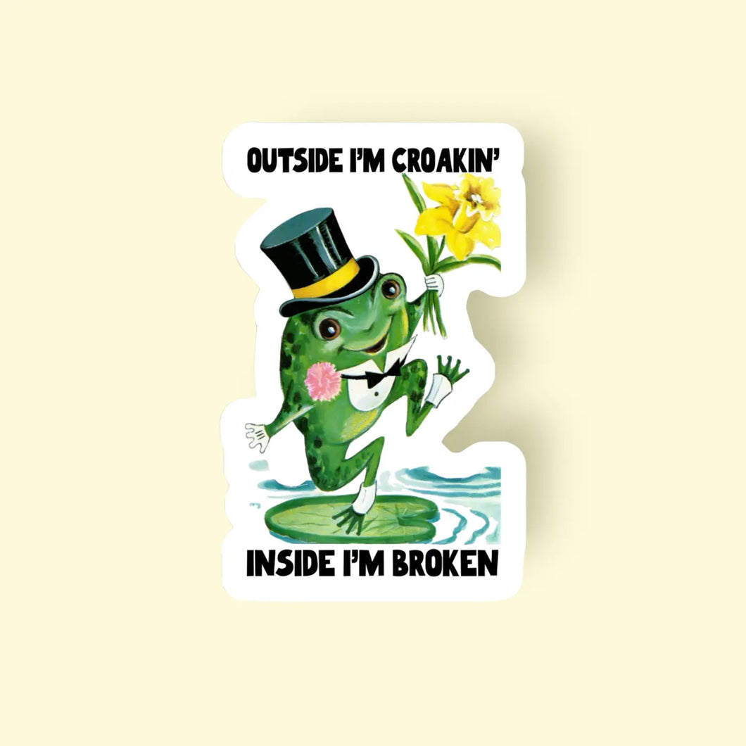 Croakin' & Broken Frog Sticker