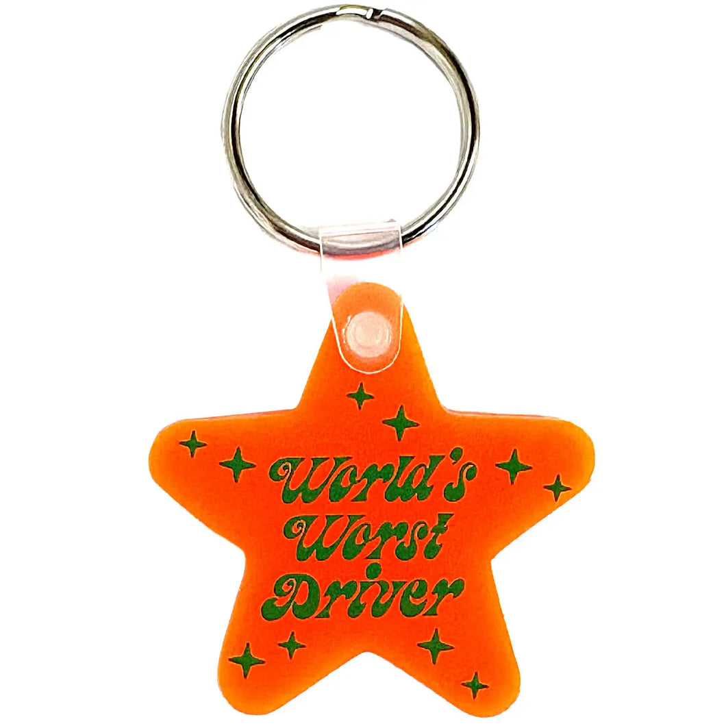 World's Worst Driver Star Shaped Keychain