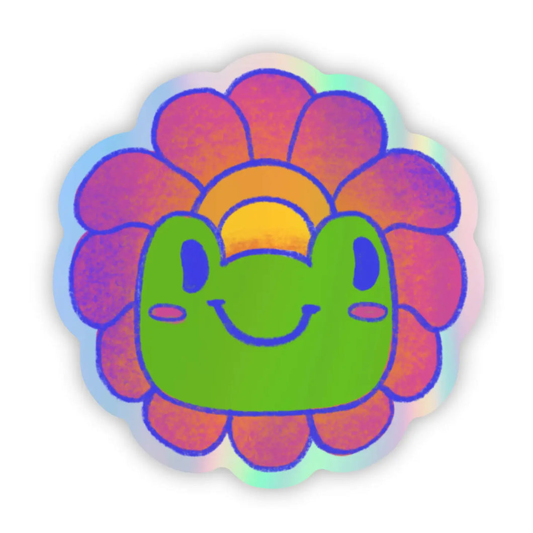 Happy Frog Flower Sticker