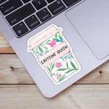 Load image into Gallery viewer, Caffeine Queen Floral Mug Sticker
