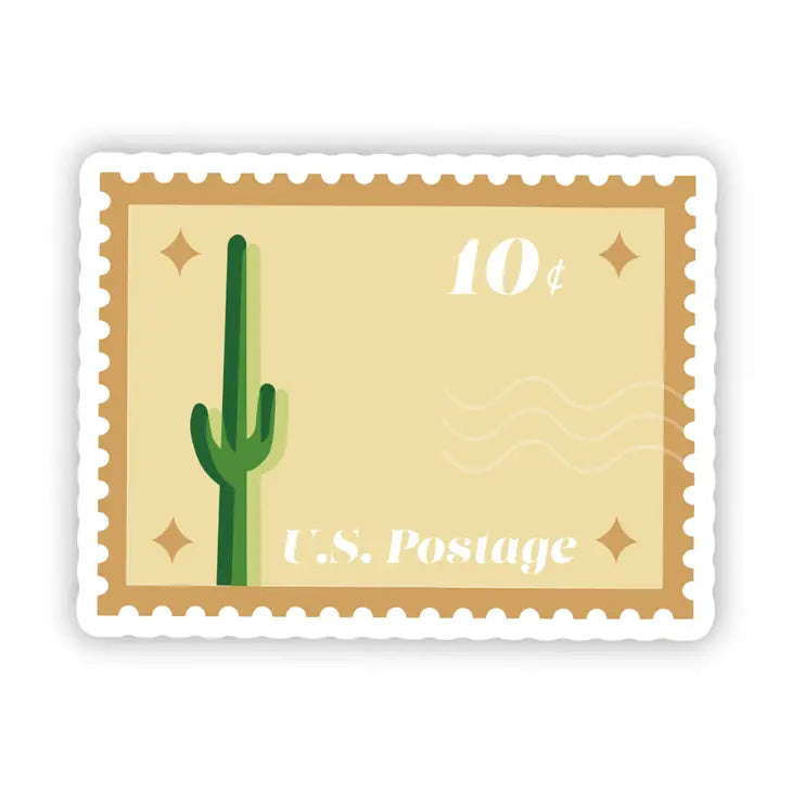 Cactus Postage Stamp Sticker