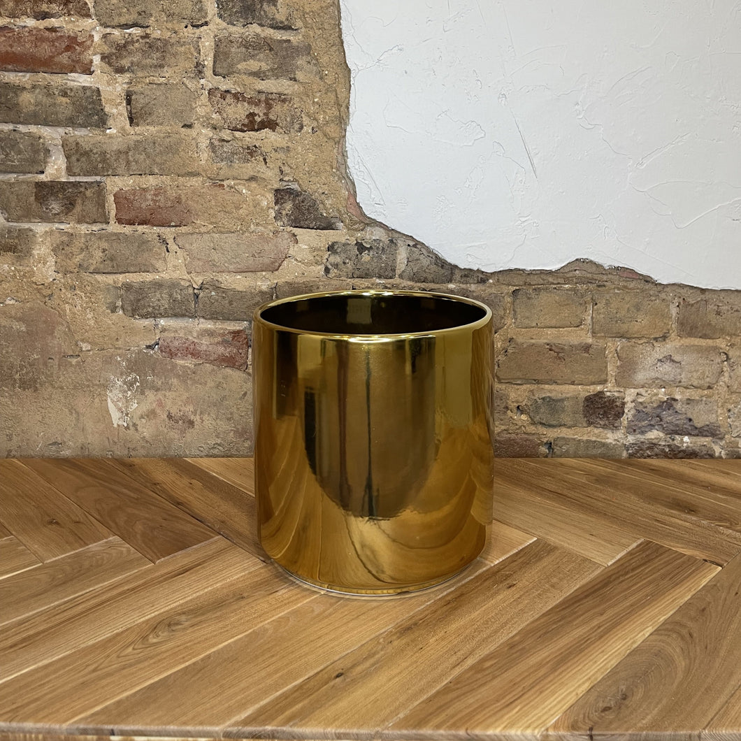 Gold ceramic 10 inch pot