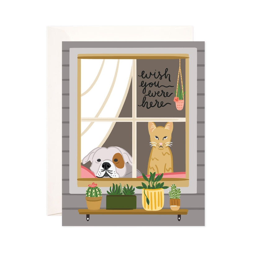 Wish You Were Here Pets Greeting Card