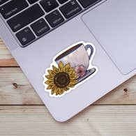 Mug and Sunflower Sticker
