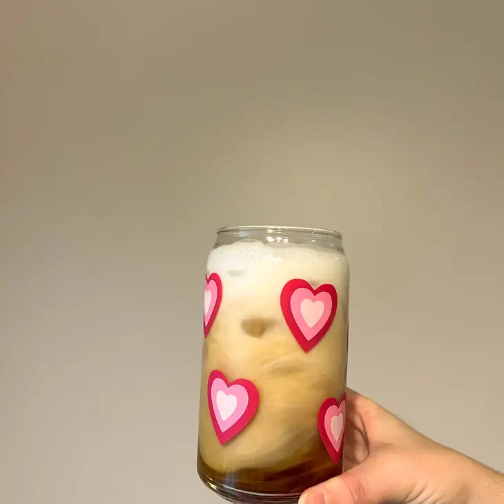 16 oz Valentines Day Glass Cup