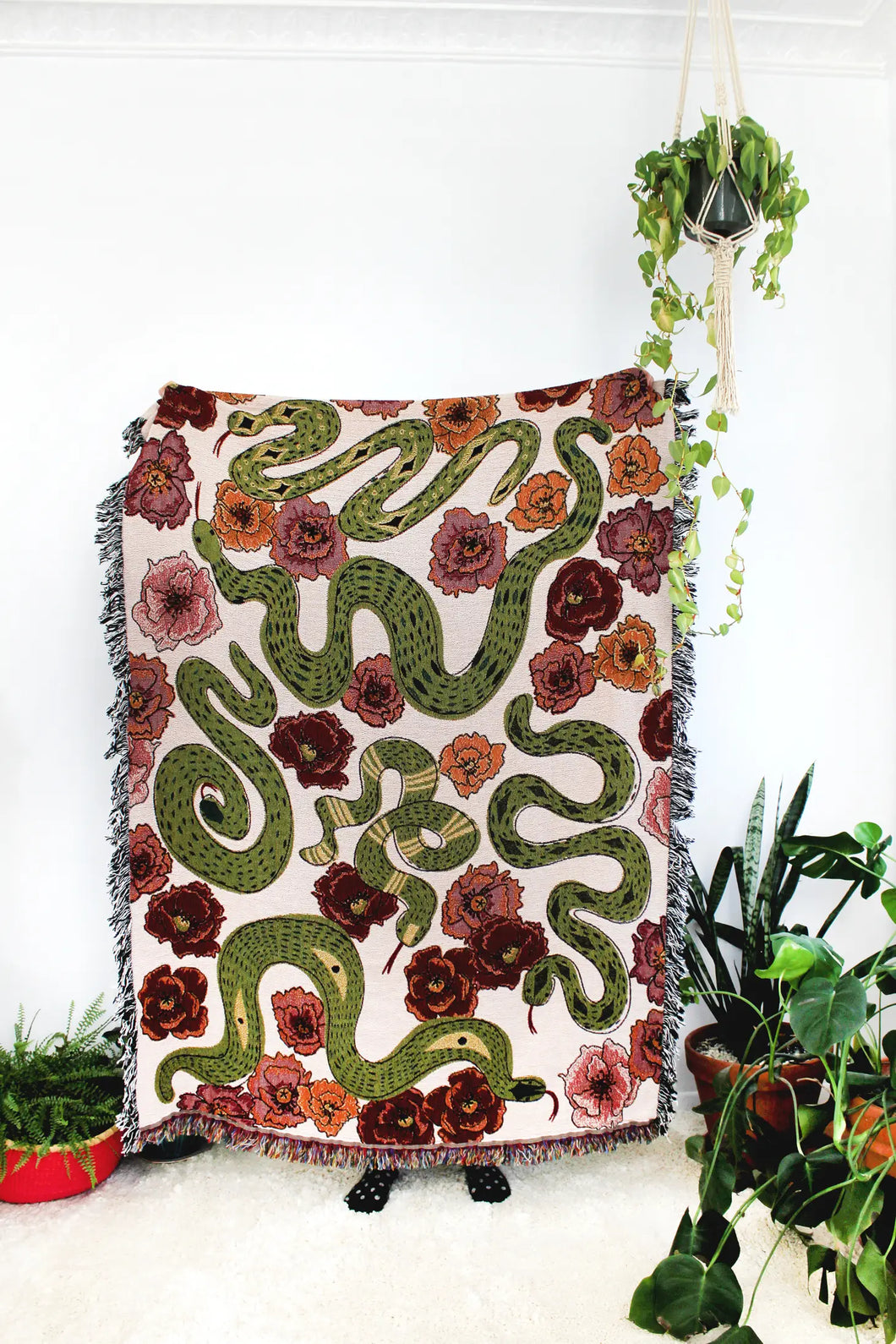 Snakes In The Poppy Field Tapestry Blanket